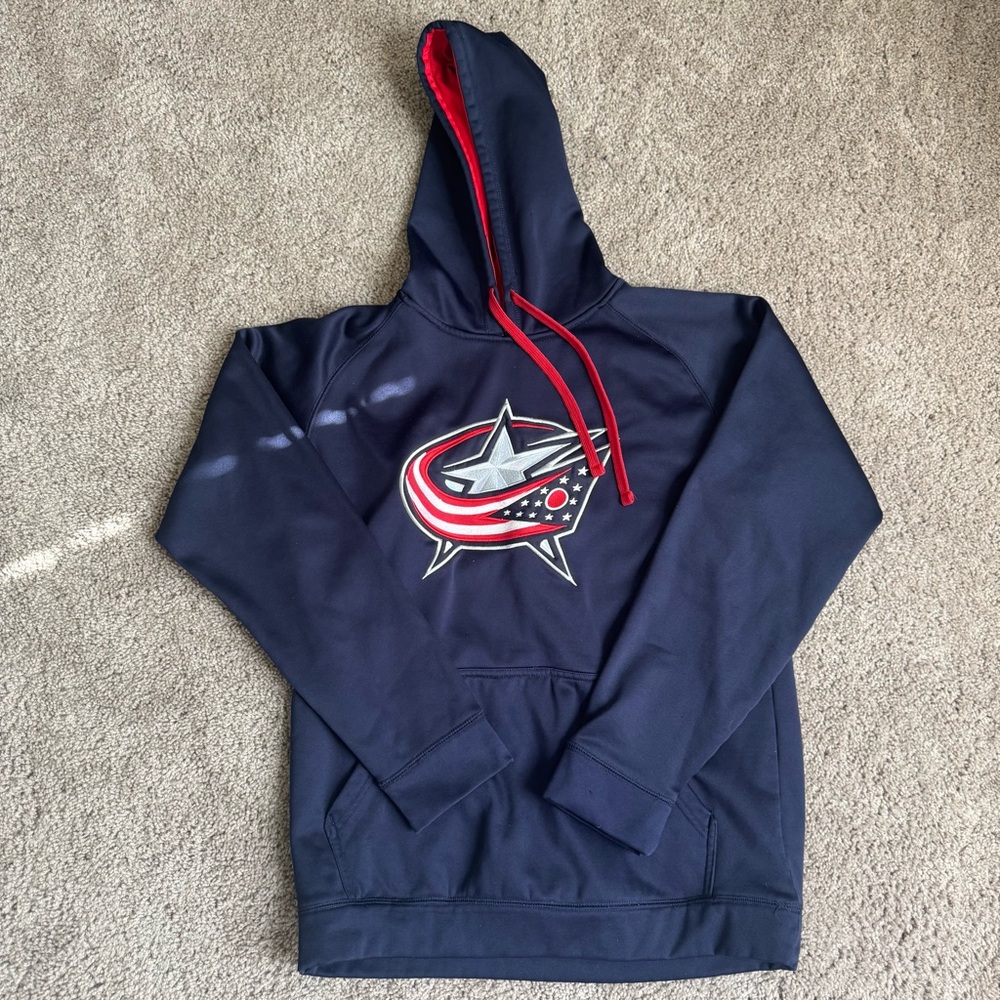 Columbus Blue Jackets Navy Hoodie with Red Details
